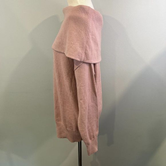 NWOT NORDSTROM Oversize Cowl Neck Sweater in Pink Adobe (S) - Picture 4 of 8